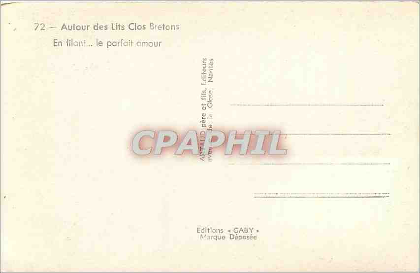 Autour des Lits Clos Bretons — En filant... le parfait amour — Éditions GABY — Rückseite