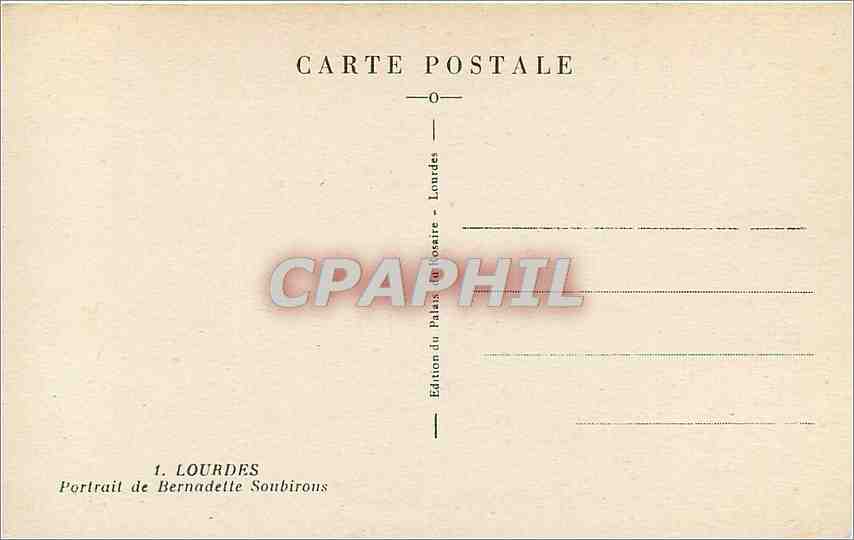 CPA Lourdes Portrait de Bernadette Soubirous  — Verso