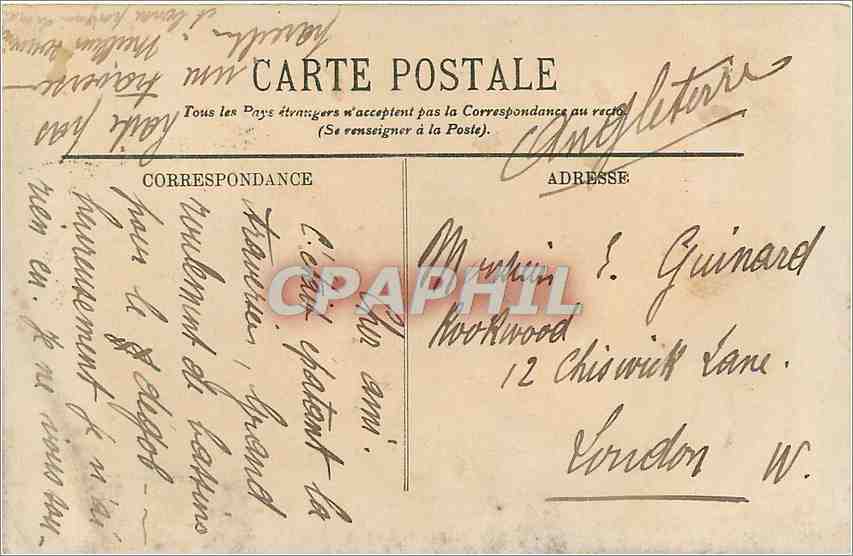 CPA Tourcoing L'Hotel de Ville  — Rückseite