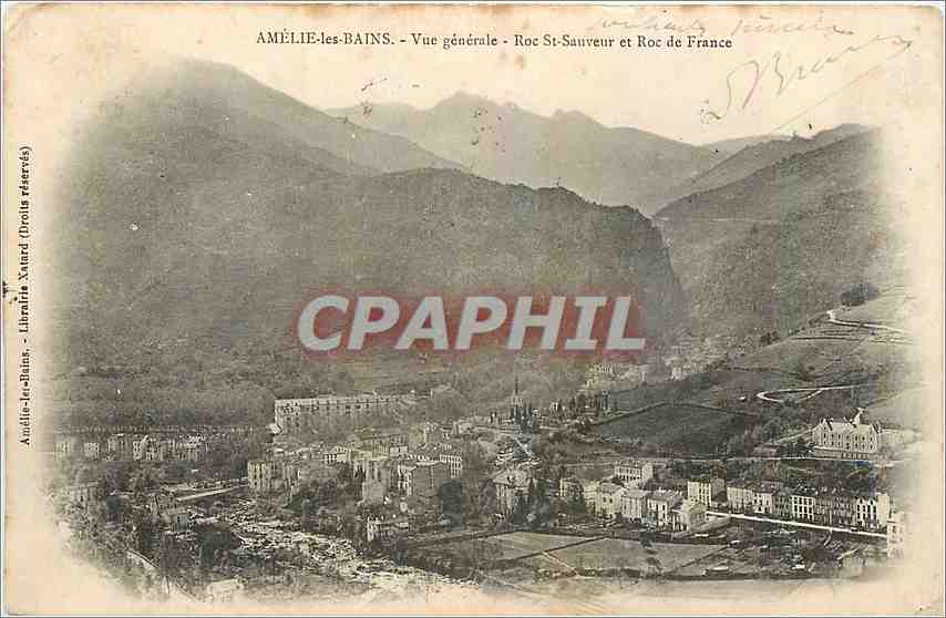 Amélie-les-Bains — Vue générale — Roc St-Sauveur et Roc de France — Librairie Xatard