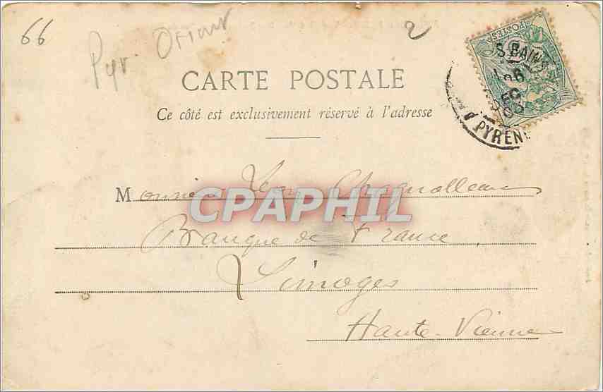 Amélie-les-Bains — Vue générale — Roc St-Sauveur et Roc de France — Librairie Xatard — Rückseite