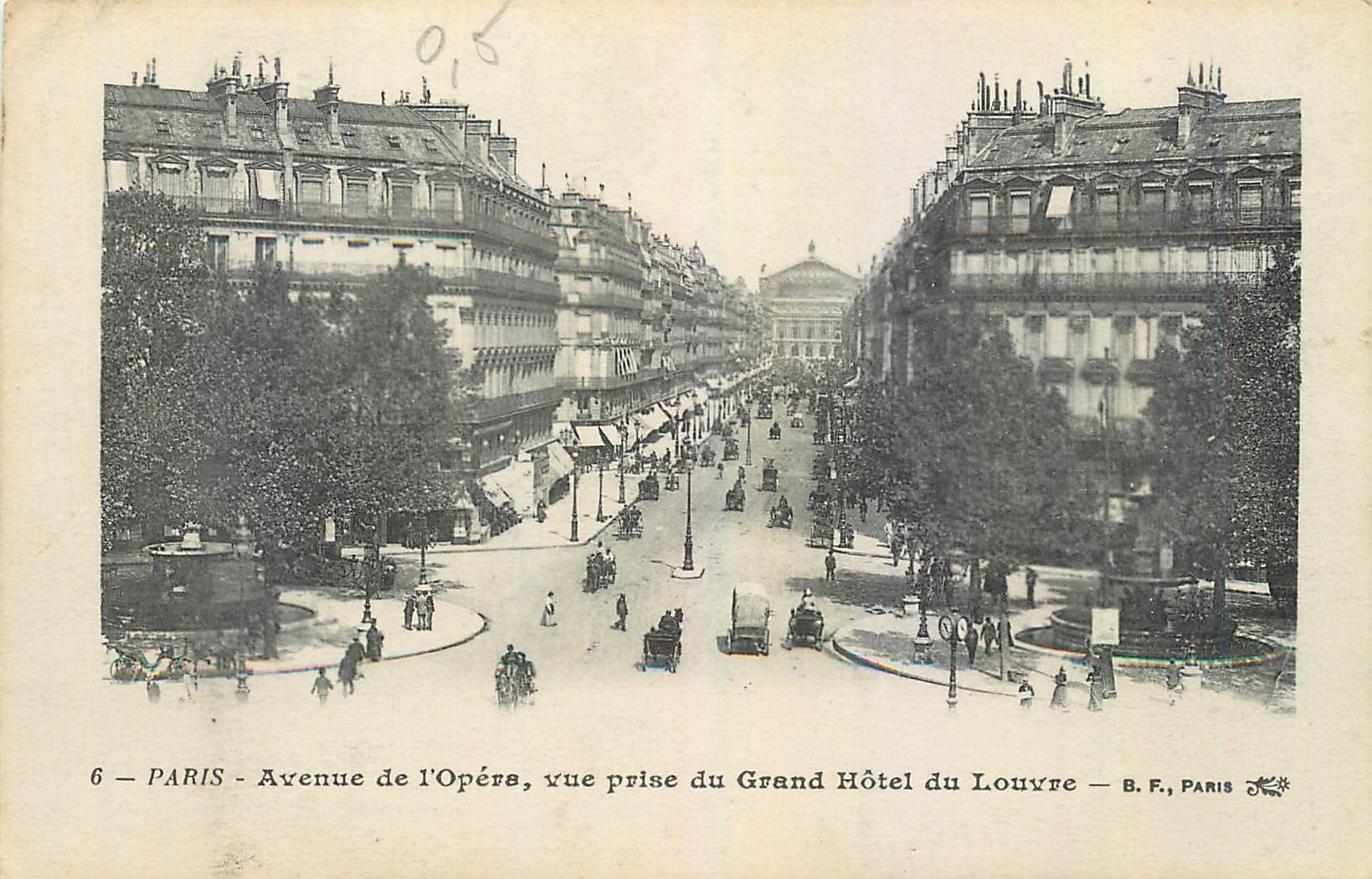 CPA Paris Avenue de l'Opera vue prise du Grand Hotel du Louvre 