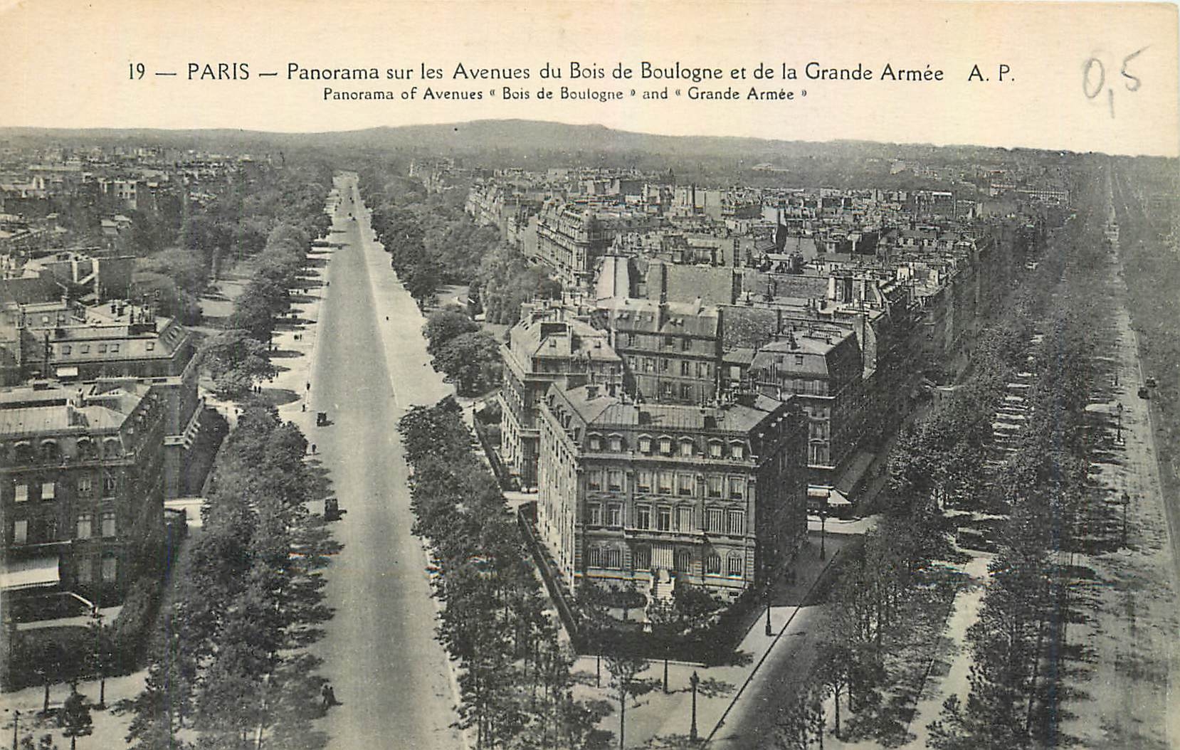 CPA Paris Panorama sur les Avenues du Bois de Boulogne et de la Grande Armee 
