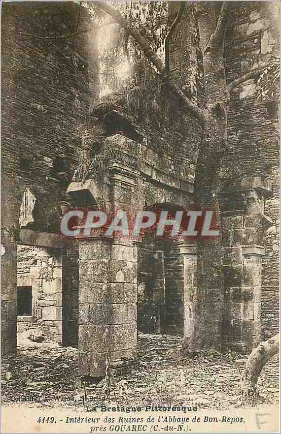 Intérieur des Ruines de l'Abbaye de Bon-Repos — Bretagne pittoresque — Gouarec (C.-du-N.) — n° 4449