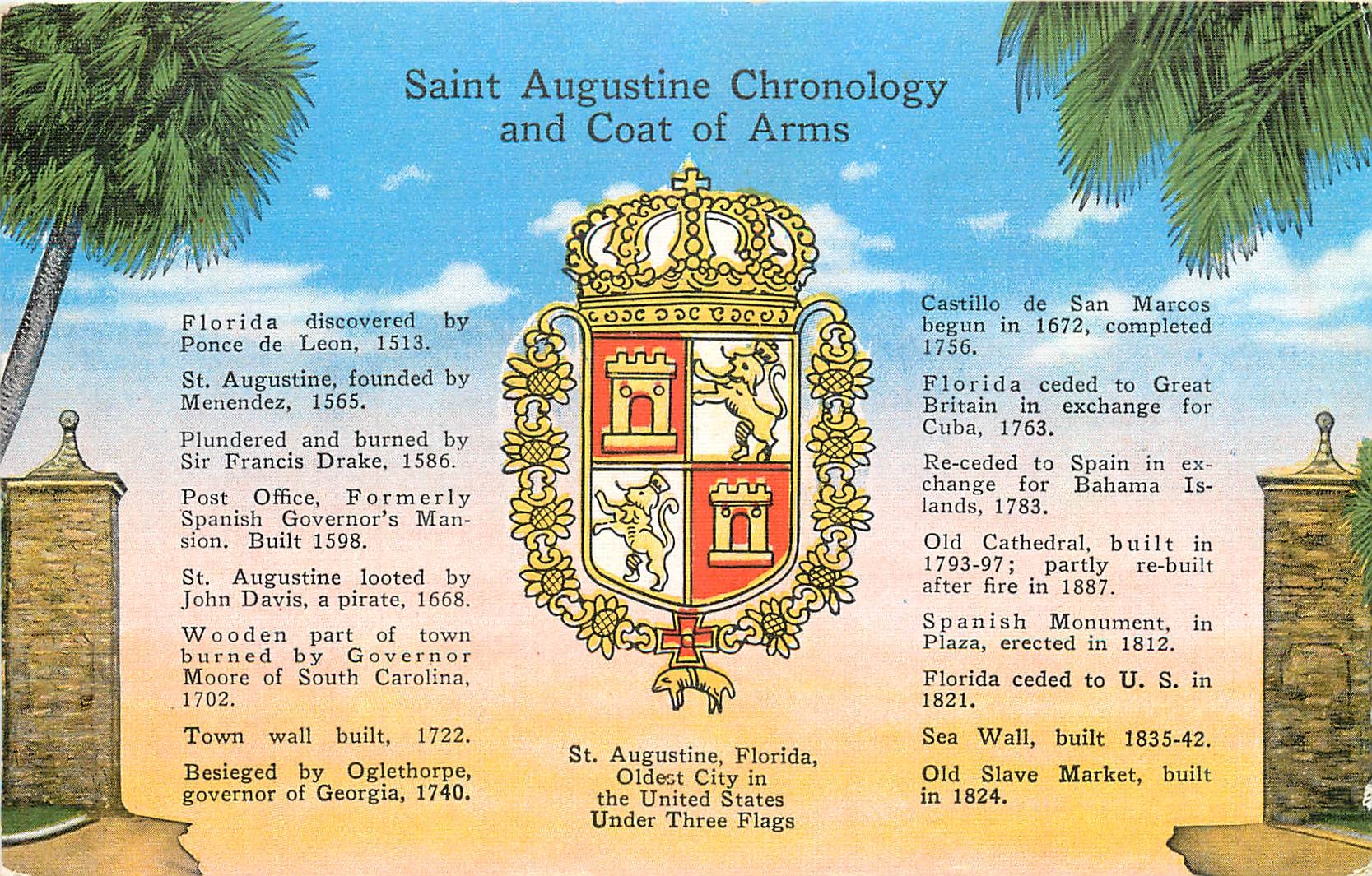 CPA Saint Augustine Chronology and Coat of Arms Lion