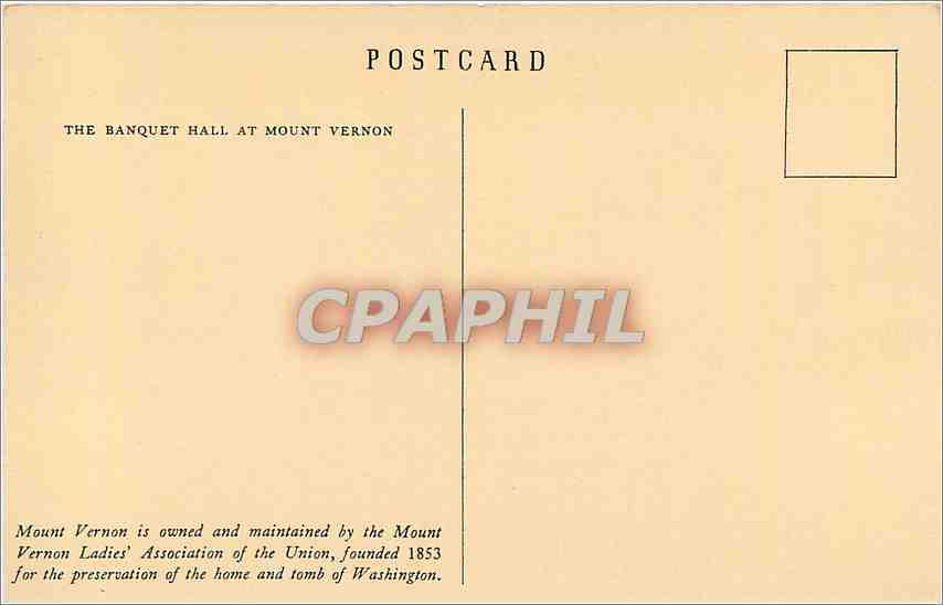 CPA The Banquet Hall at Mount Vernon  — Back
