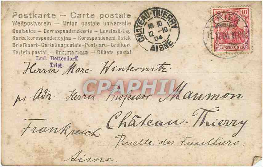 CPA Femme — Rückseite