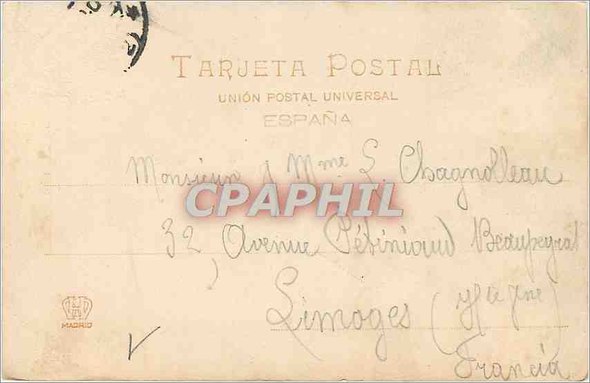 CPA San Sebastian Semaforo del Castillo  — Back