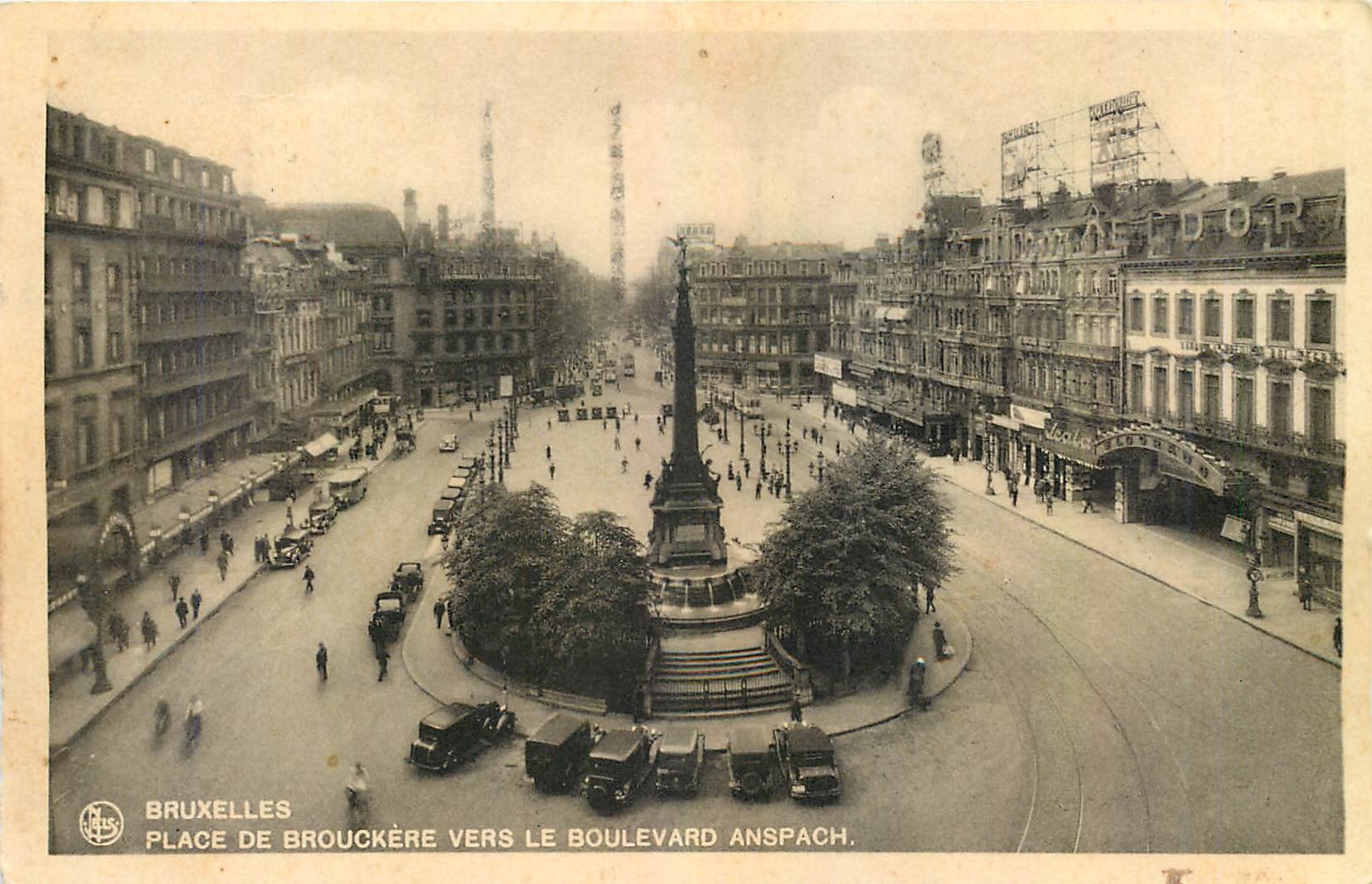 CPA Bruxelles Place de Brouckere vers le Boulevard Anspach 