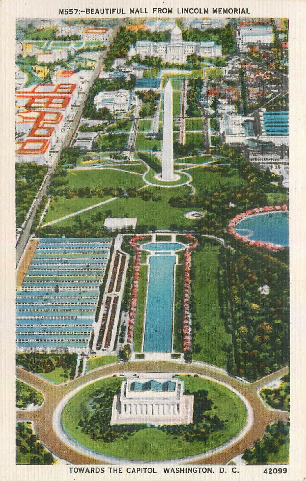 CPA Beautiful Mall from Lincoln Memorial towards the Capitol Washington DC 