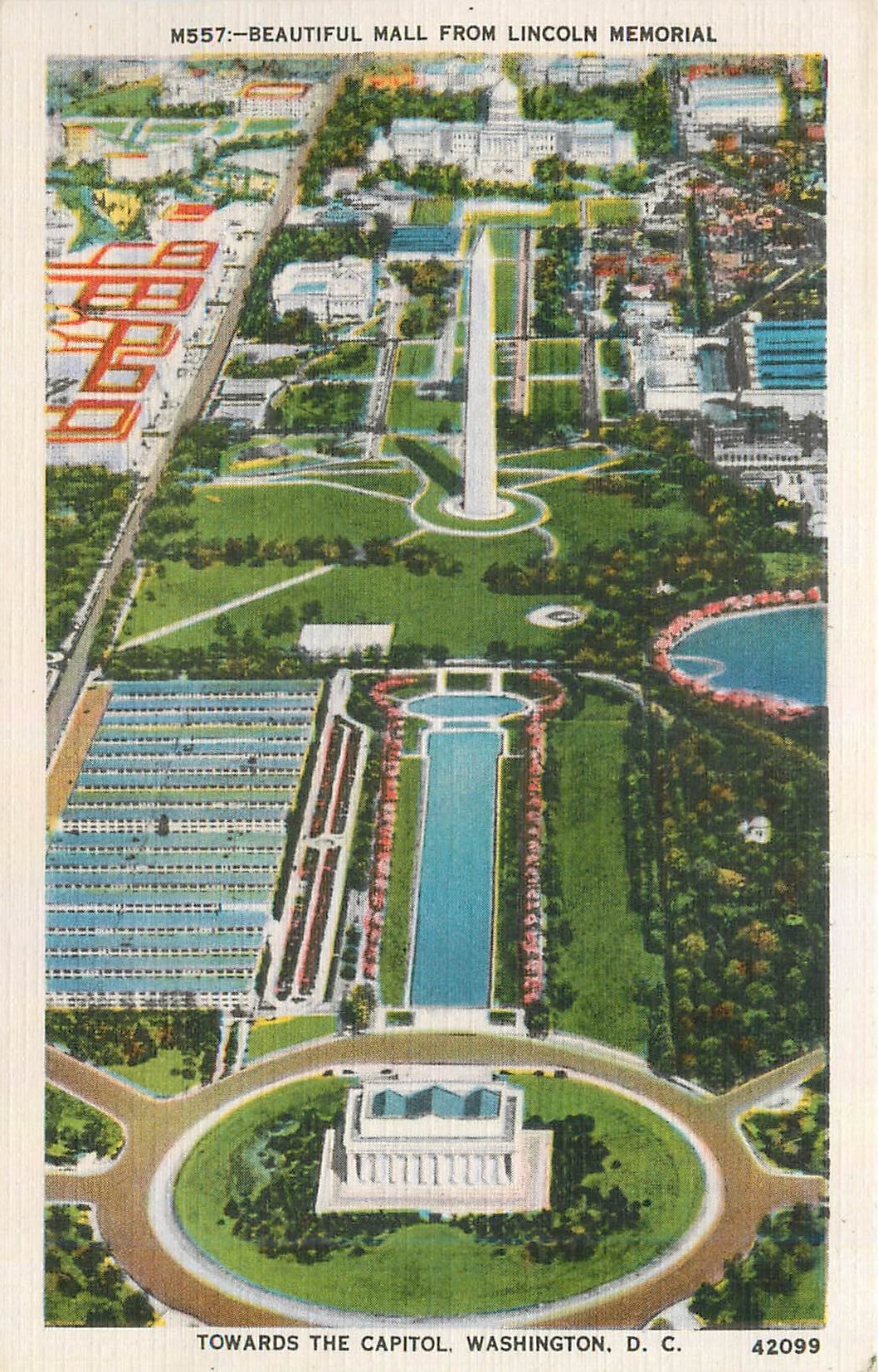 CPA Beautiful Mall from Lincoln Memorial Towards the Capitol Washington DC 
