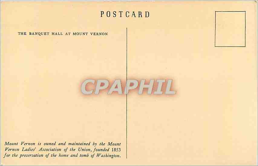 CPA The Banquet Hall at Mount Vernon  — Back