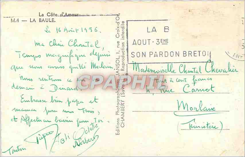 CPM Souvenir de La Baule  — Rückseite