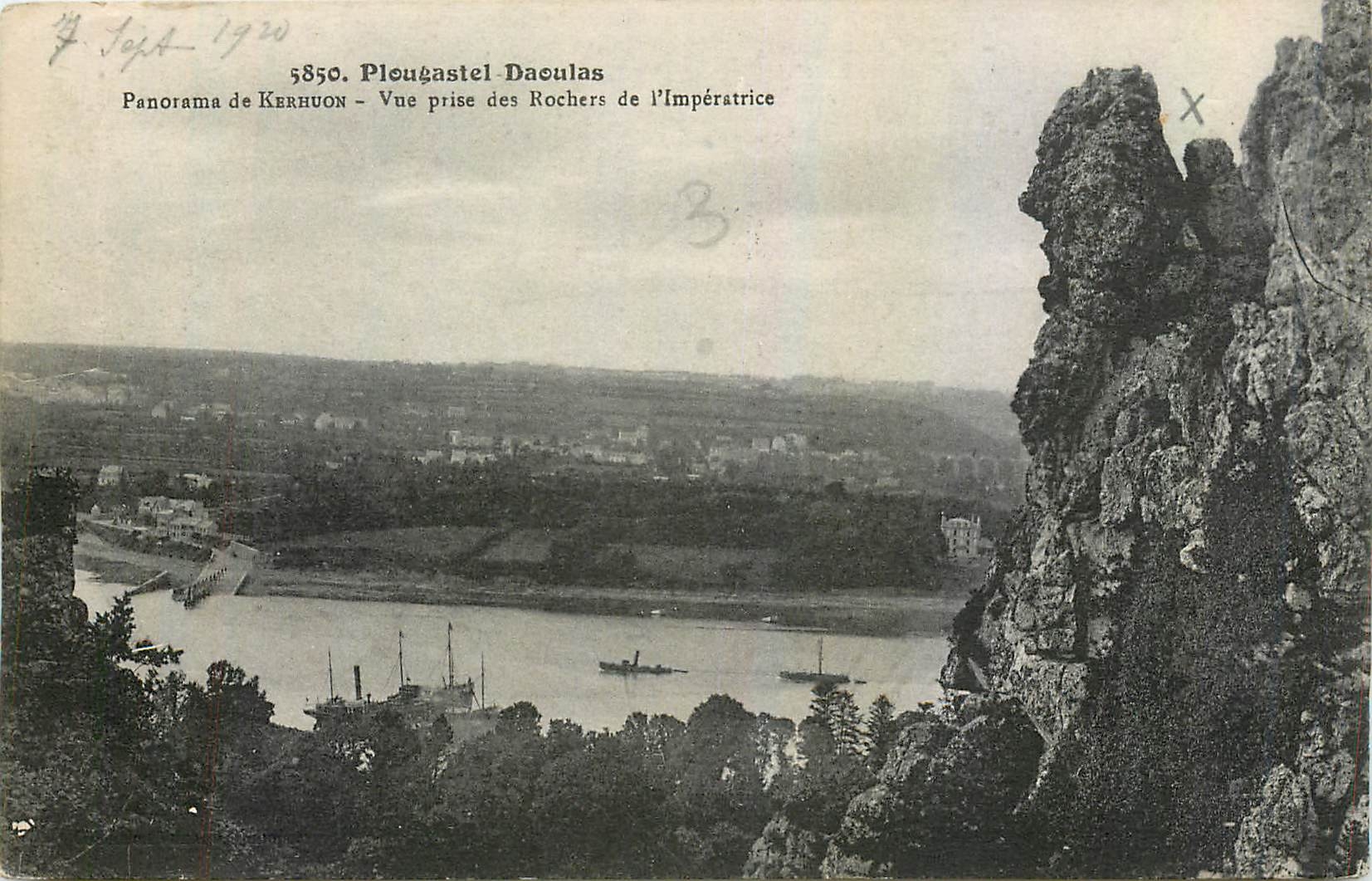 CPA Plougastel Daoulas Panorama de Kerhuon Vue prise des Rochers de l'Imperatrice 