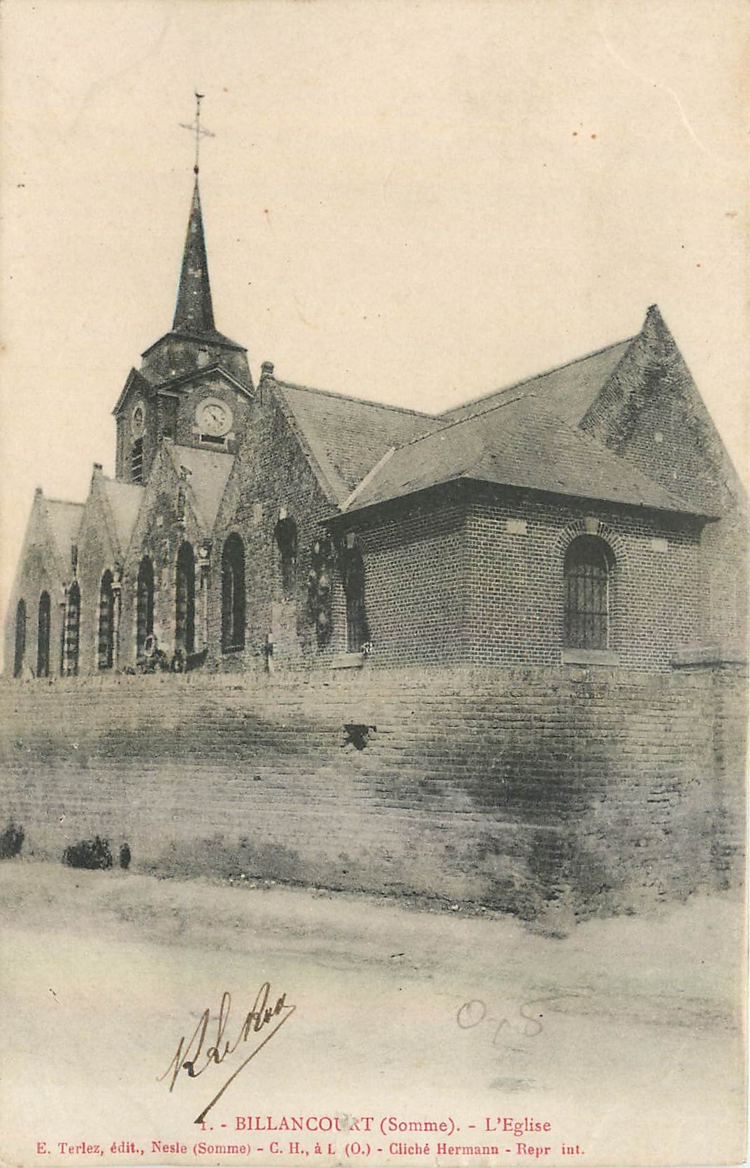 CPA Billancourt Somme L'Eglise 