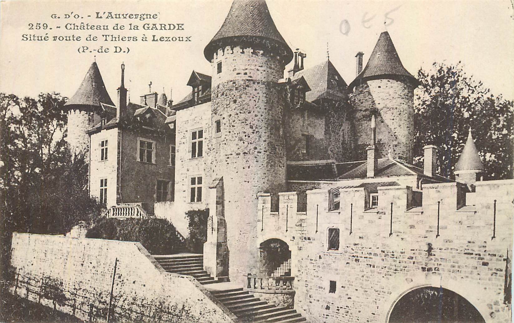 Château de la Garde — Route de Thiers à Lezoux (P.-de-D.) — G. d'O. - L'Auvergne, n° 259