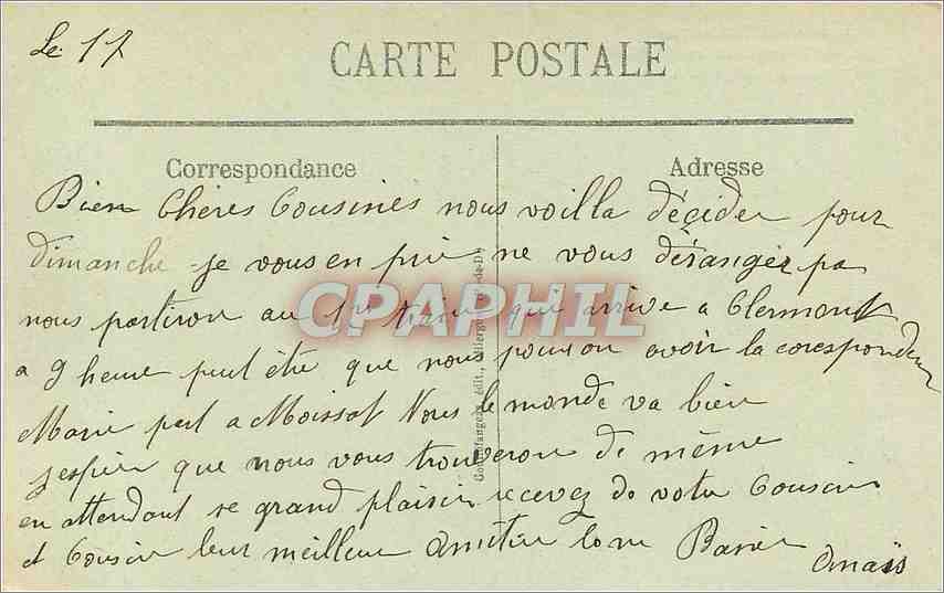 Château de la Garde — Route de Thiers à Lezoux (P.-de-D.) — G. d'O. - L'Auvergne, n° 259 — Rückseite