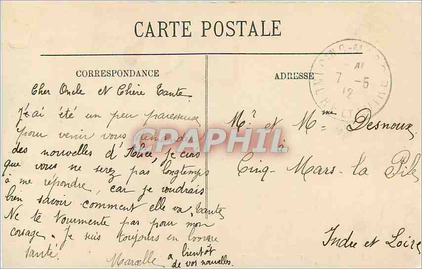 CPA Langeais Le Chateau Les Jardins et le Pont Suspendu  — Verso