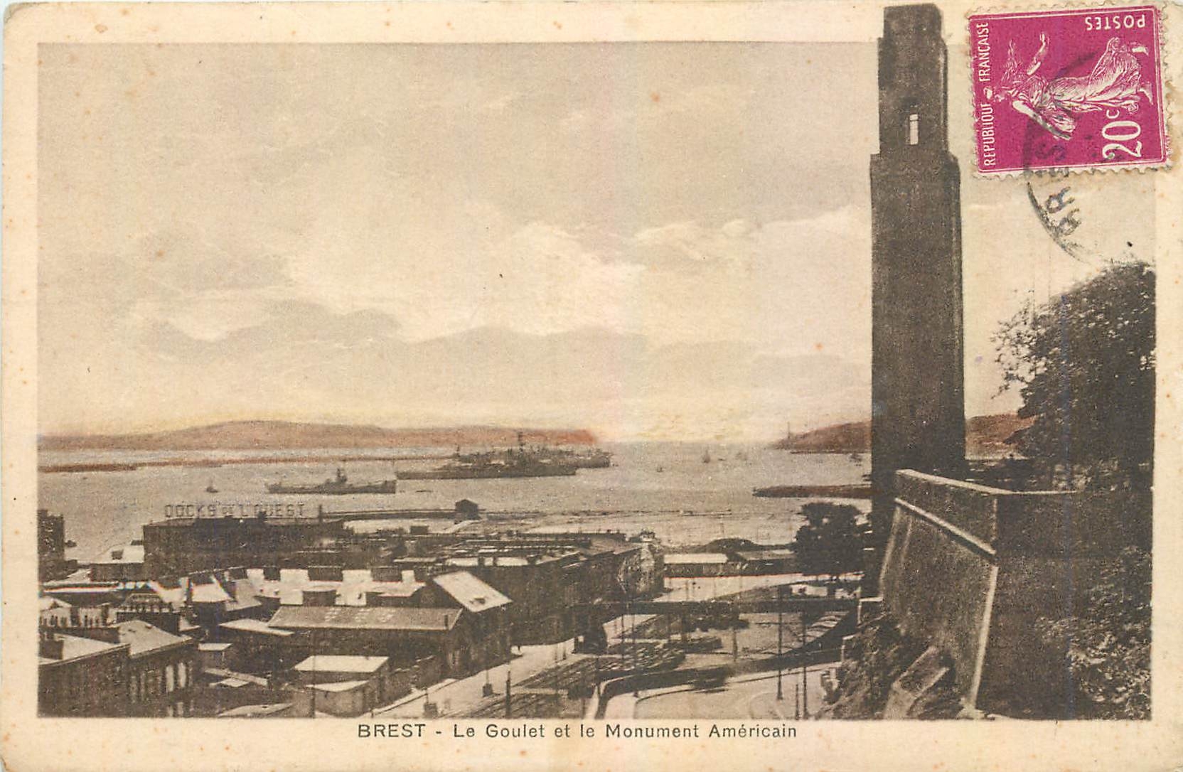 CPA Brest Le Goulet et le Monument Americain 