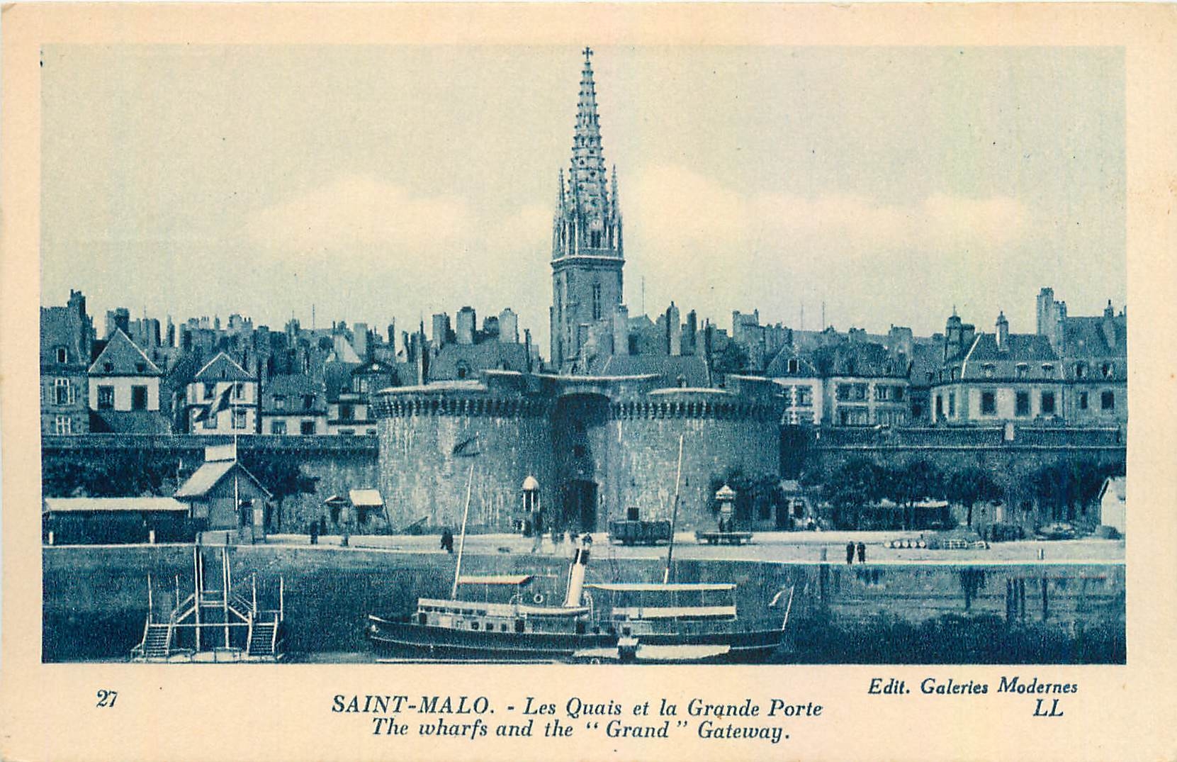 CPA Saint Malo Les Quais et la Grande Porte Bateau