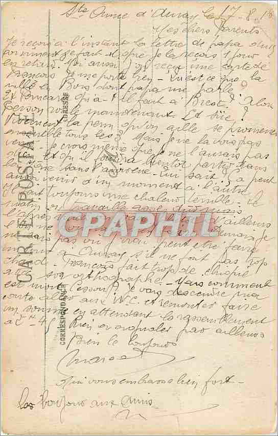 CPA La Vallee Tre Auray Morbihan La Pierre Branlante de Brech Cote Ouest  — Rückseite