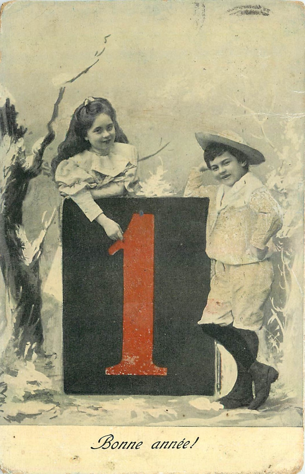 CPA Bonne Annee Enfants