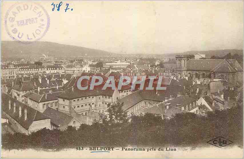CPA Belfort Panorama pris du Lion 