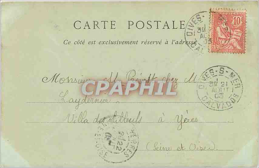 CPA Houlgate Le Grand Hotel vue prise du Casino  — Rückseite