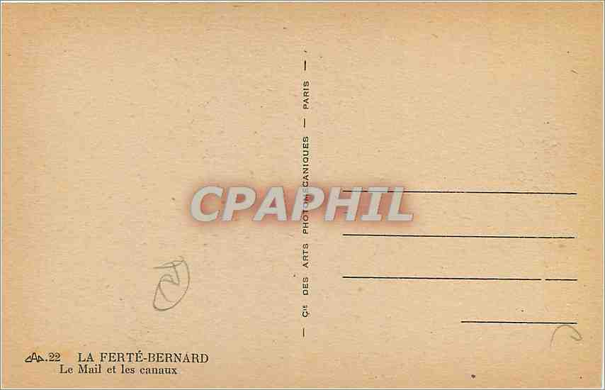 CPA La Ferte Bernard Le Mail et les canaux  — Rückseite