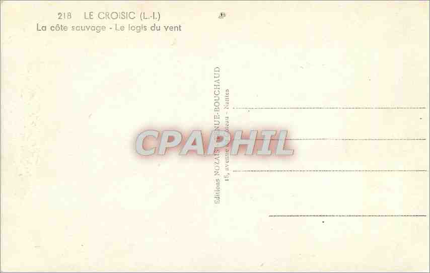 CPA Le Croisic La cote sauvage Le logis du vent  — Rückseite