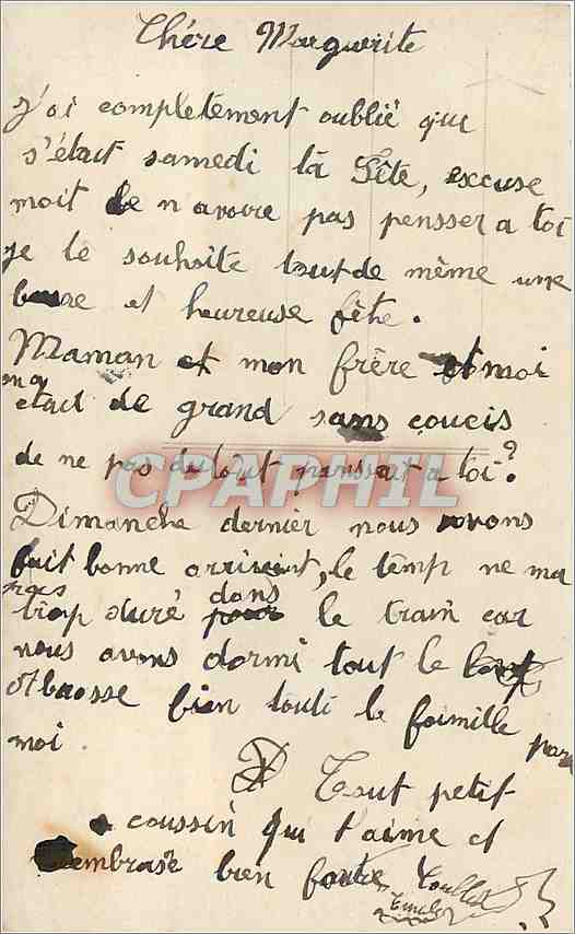 CPA Femme — Verso