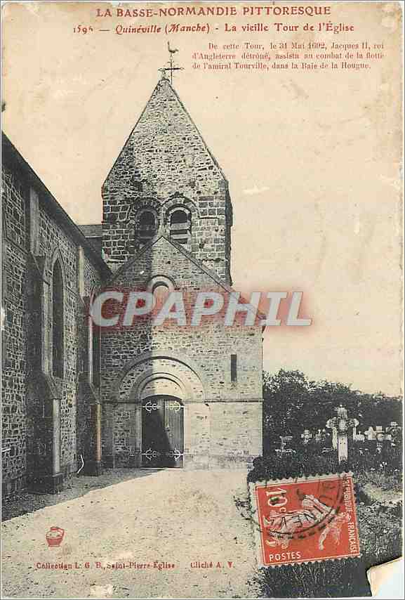 CPA Quineville Manche La vieille Tour de l'Eglise 