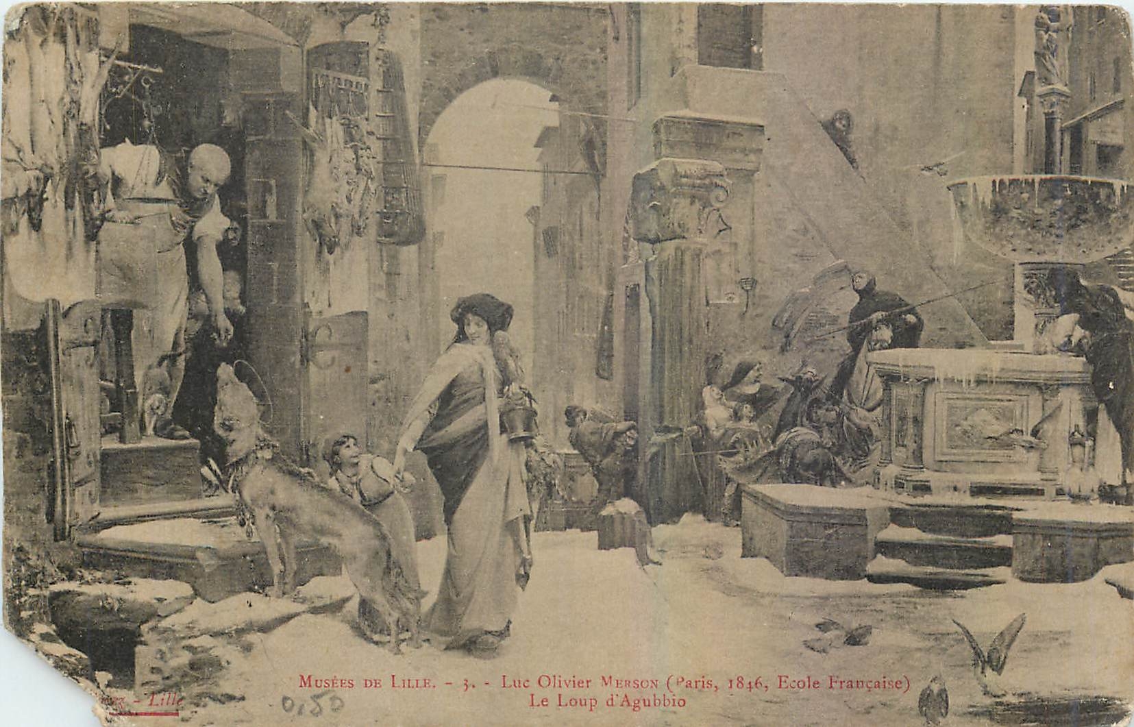 CPA Musee de Lille Lac Olivier Merson Le loup d'Agubbio