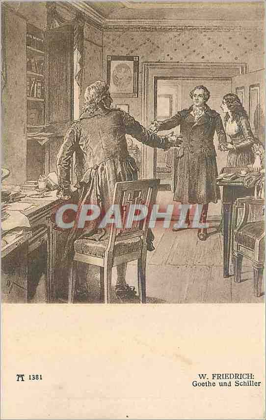 CPA W Friedrich Goethe und Schiller 