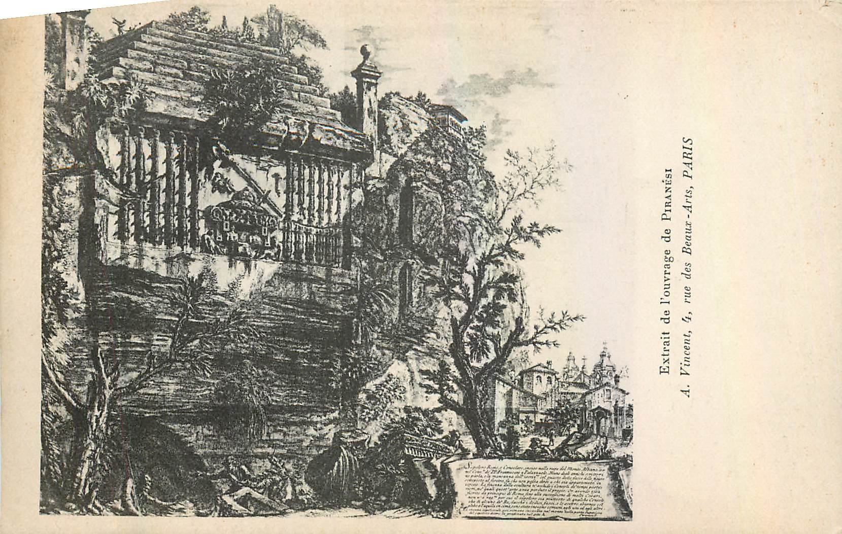 CPA Extrait de l'ouvrage de Piranest A Vincent Rue des Beaux Arts Paris 