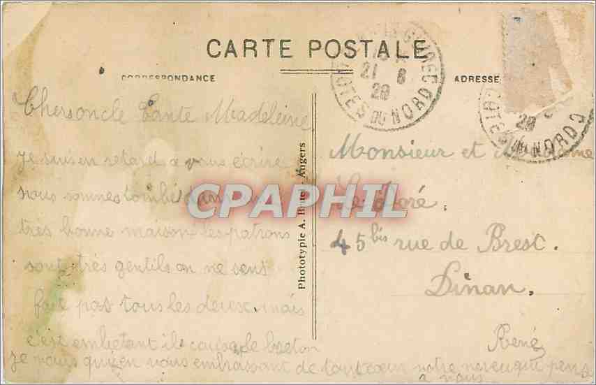 CPA Perros Guirec C du N La Plage de Trestraou  — Verso