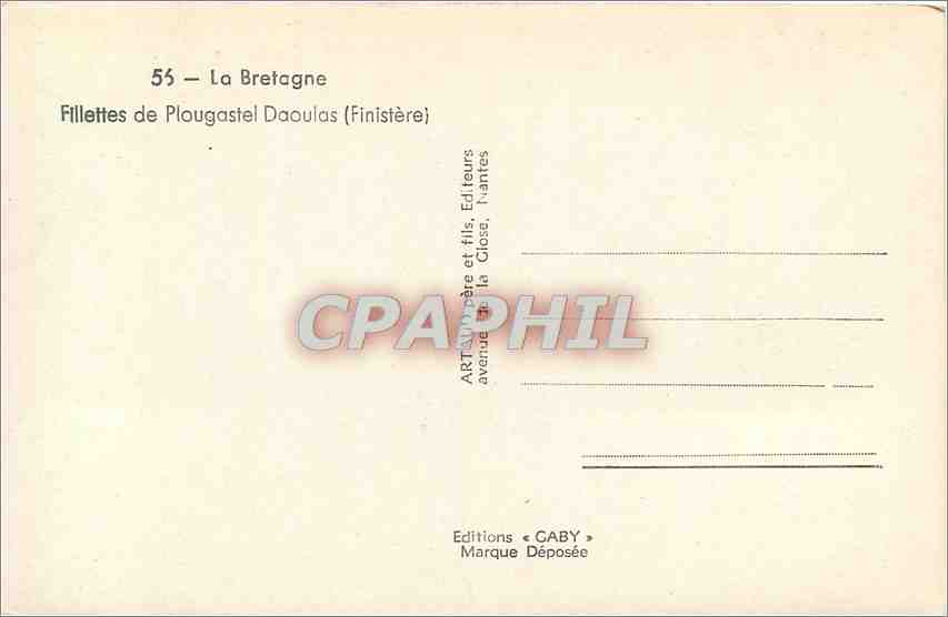 CPA La Bretagne Fillettes de Plougastel Daoulas Finistere Folklore — Rückseite