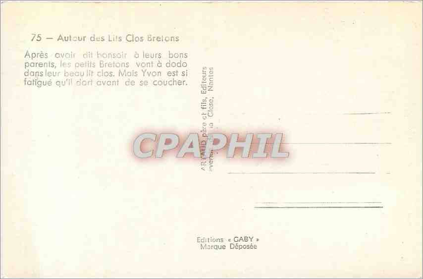 Deux enfants bretons — Autour des Lits Clos Bretons — Éditions GABY — Verso