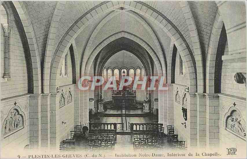 Plestin-les-Greves (C.-du-N.) — Institution Notre-Dame, Intérieur de la Chapelle.