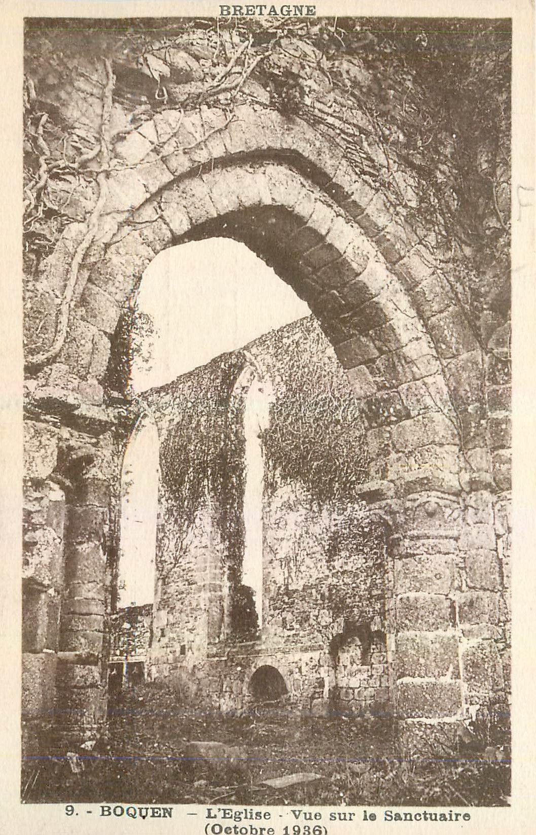 Boquen - L'Église. Vue sur le Sanctuaire - Bretagne