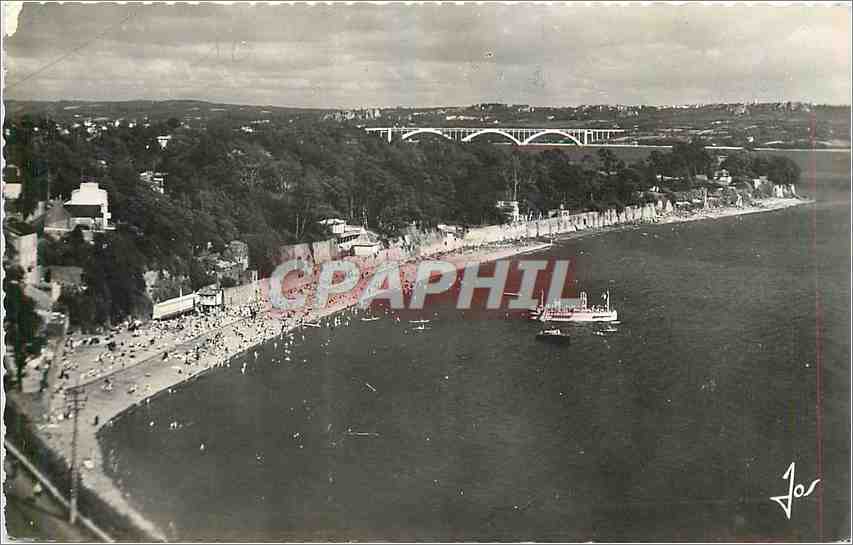 CPM Brest Finistere La plage Saint Marc et le Pont de Plougastel 
