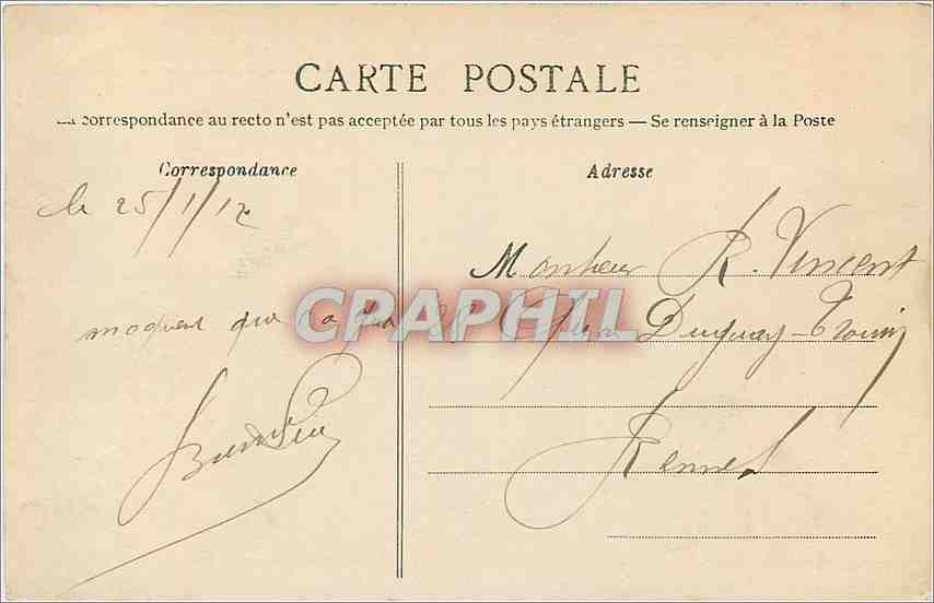 CPA Chateau de Vire Le Chatelet et la Tour des Archives  — Rückseite