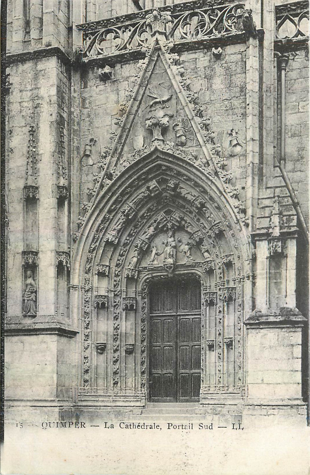 CPA Quimper La Cathedrale Portail Sud 