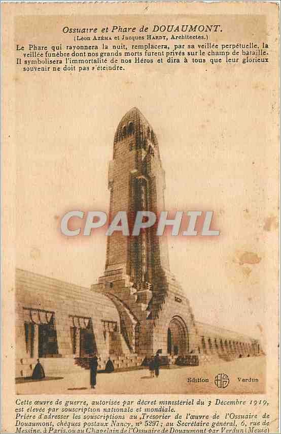 CPA Ossuaire et Phare de Douaumont 