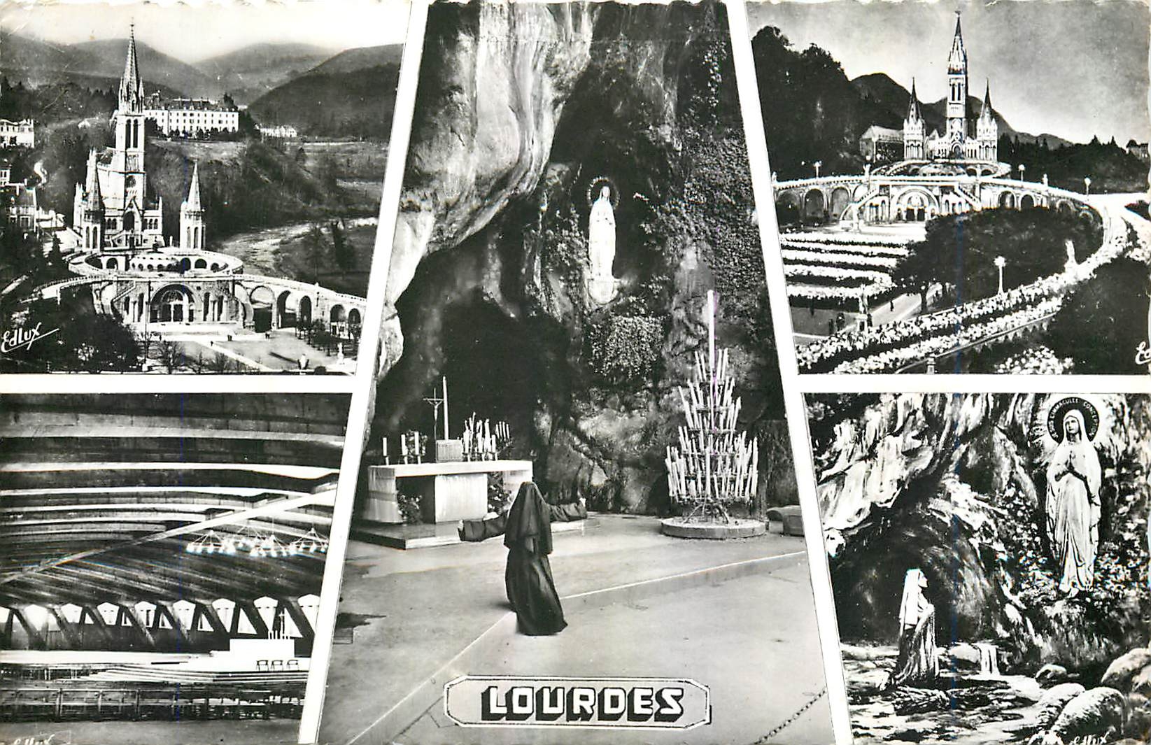 CPM Lourdes La Basilique la Grotte 