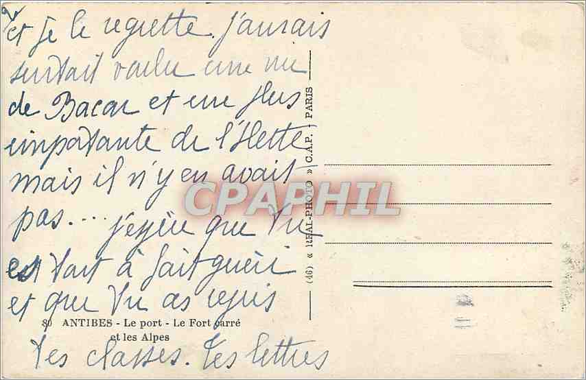 CPM Antibes Le port Le Fort carree et les Alpes Bateaux — Rückseite