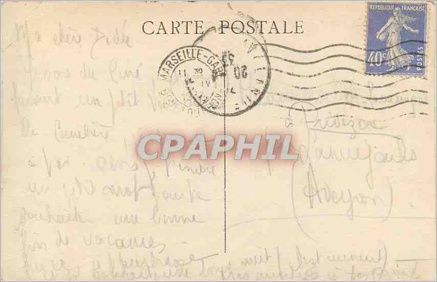 CPA Un coup de Mistral a Marseille  — Rückseite
