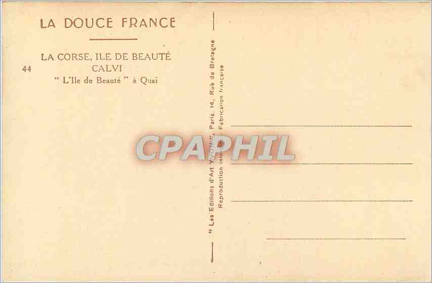 CPA Calvi L'ite de beaute a quai Bateau — Rückseite