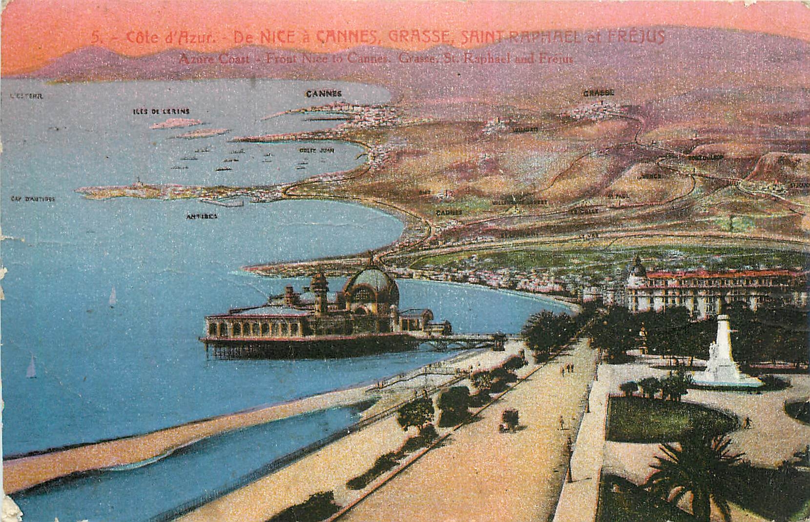 CPA Cote d'Azur De Nice a Cannes Grasse Saint Raphael et Frejus 