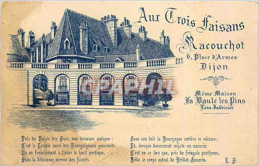 CPA Aux Trois Faisans Racouchot Place d'Armes Dijon 